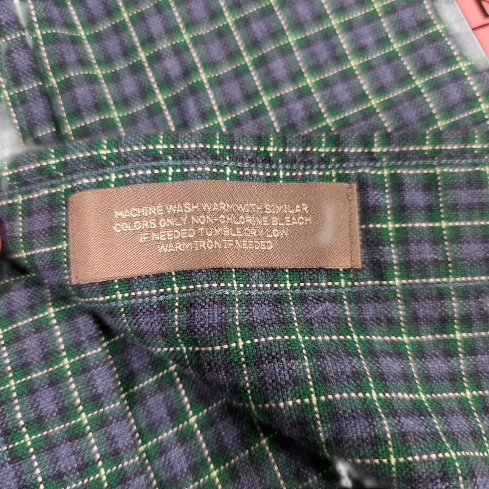 Daniel Cremieux Button Up Top Mens Green XL Plaid Woven Cotton Classic Western - Picture 7 of 11